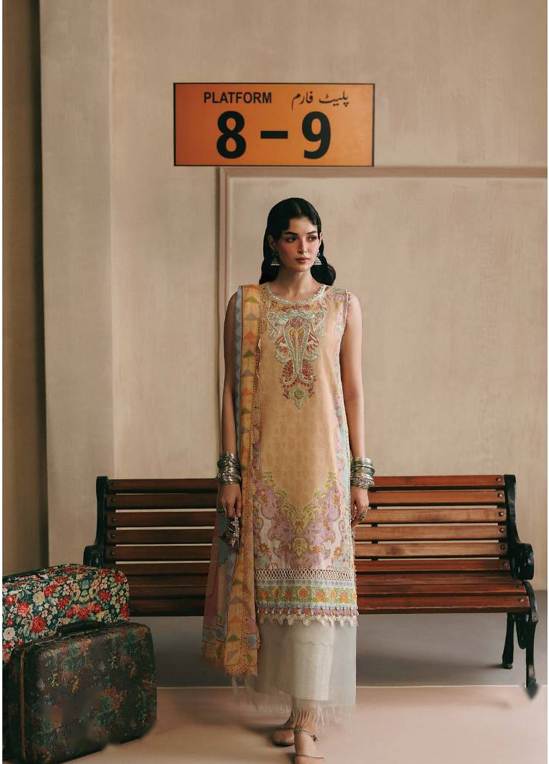 M Basics by Maria B Unstitched Printed Khaddar 3 Piece Suit MB26UMK MB-CUSV15 1B - Winter Collection