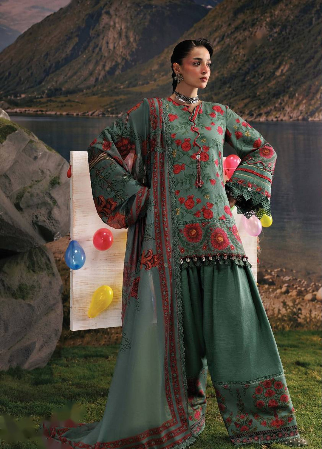 M Basics by Maria B Unstitched Embroidered Khaddar 3 Piece Suit MB26UMK MB-CUSV15 6A - Winter Collection