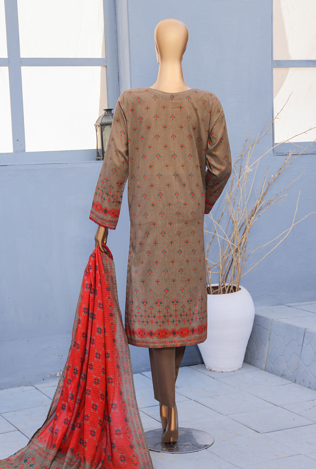 Mehak By Hz Textiles Cross Slub Unstitched Embroidered 3 Piece Suit  MCE-3047 - Summer Collection