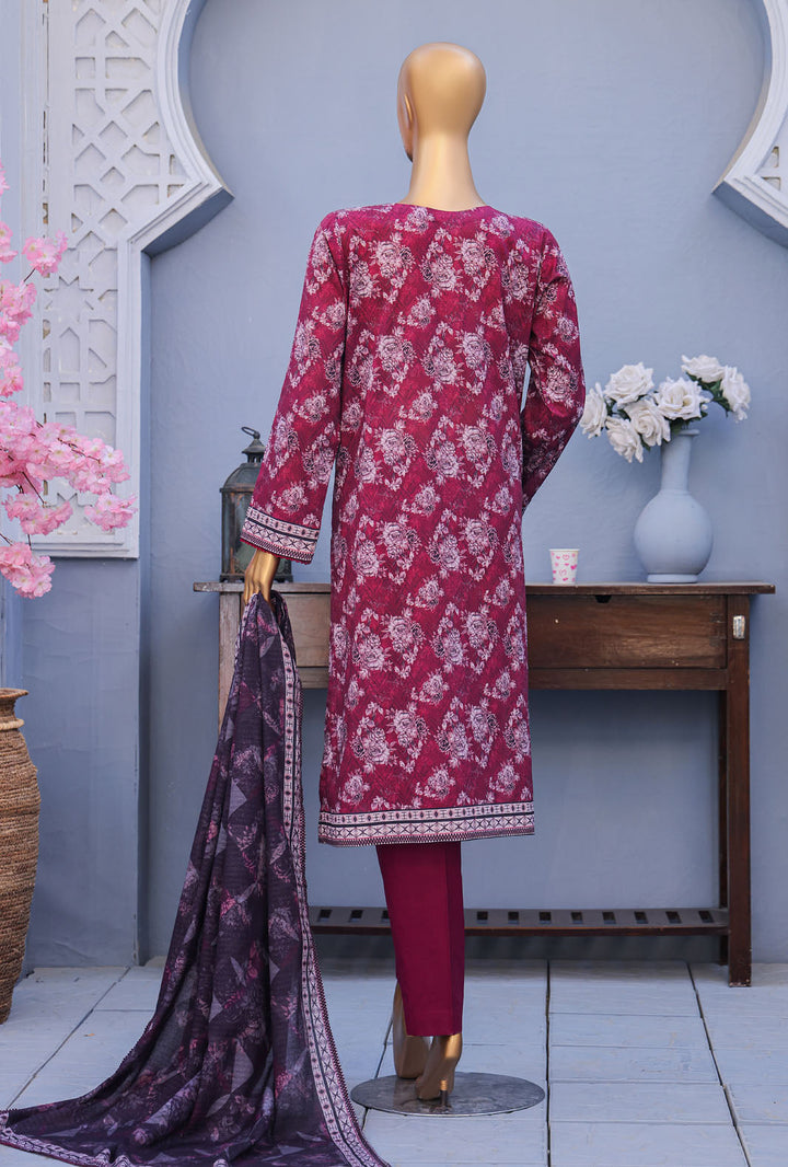 Mehak By Hz Textiles Cross Slub Unstitched Embroidered 3 Piece Suit  MCE-3051 - Summer Collection