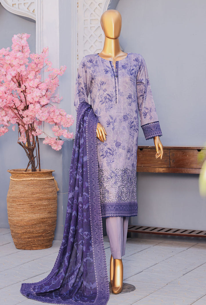 Mehak By Hz Textiles Cross Slub Unstitched Embroidered 3 Piece Suit  MCE-3052 - Summer Collection