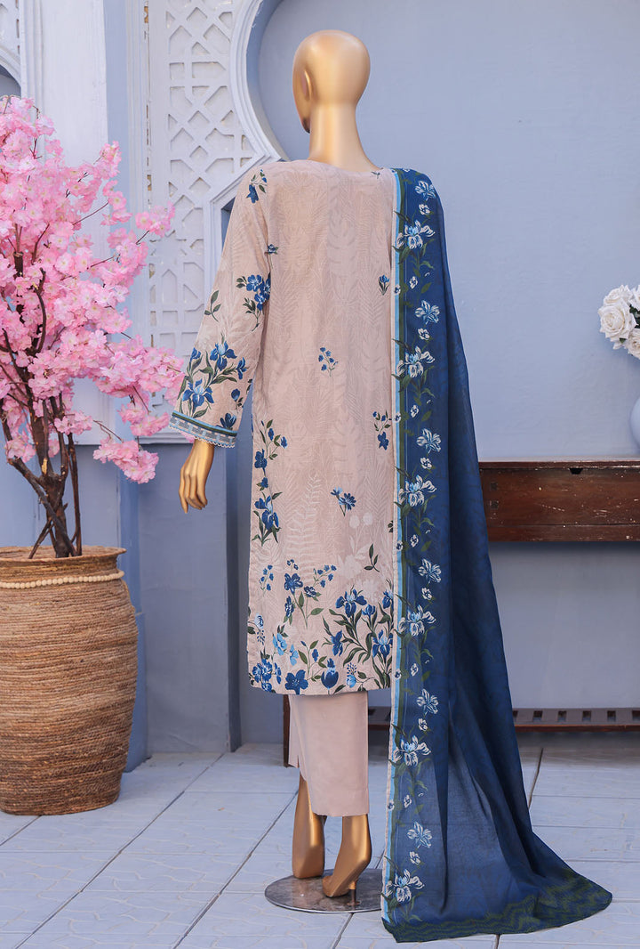 Mehak By Hz Textiles Cross Slub Unstitched Embroidered 3 Piece Suit  MCE-3057 - Summer Collection