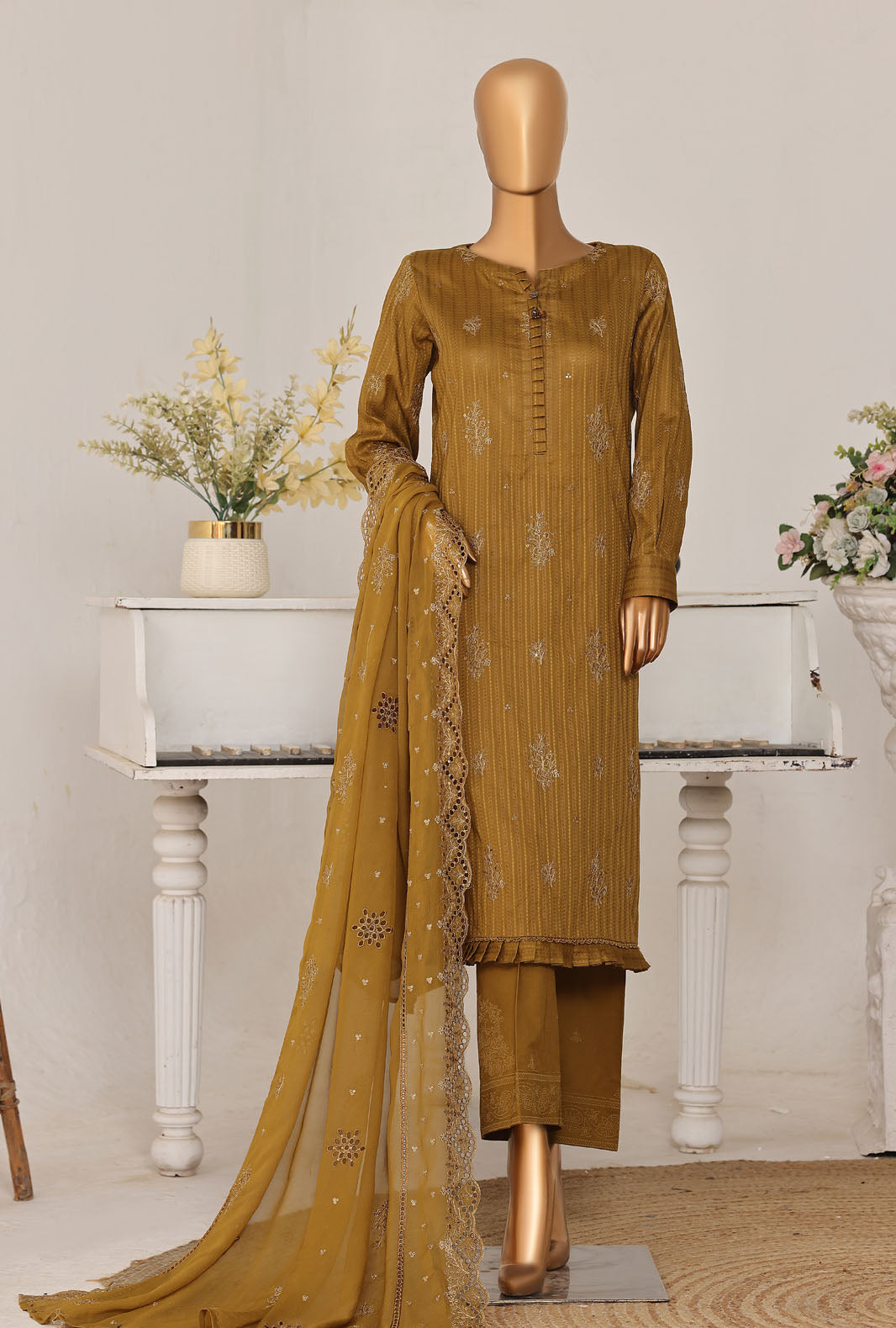 Mayaar by HZ Textile Unstitched Embroidered Lawn 3 piece Suit MEC-7036 - Casual Collection