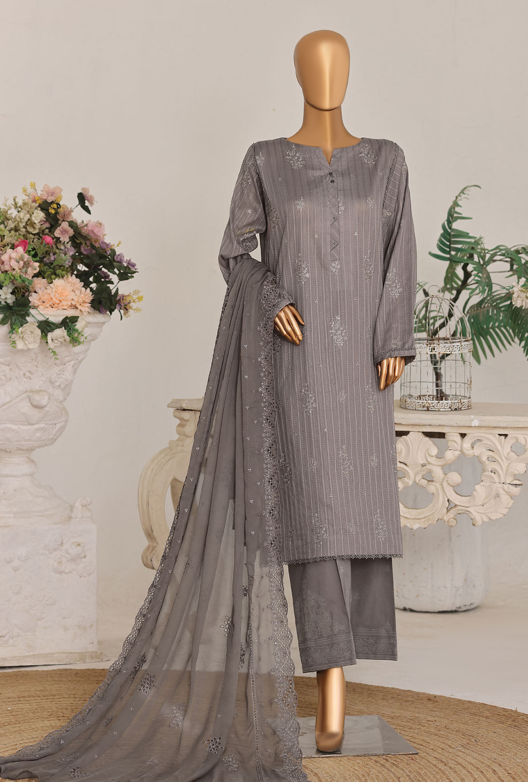 Mayaar by HZ Textile Unstitched Embroidered Lawn 3 piece Suit MEC-7038 - Casual Collection