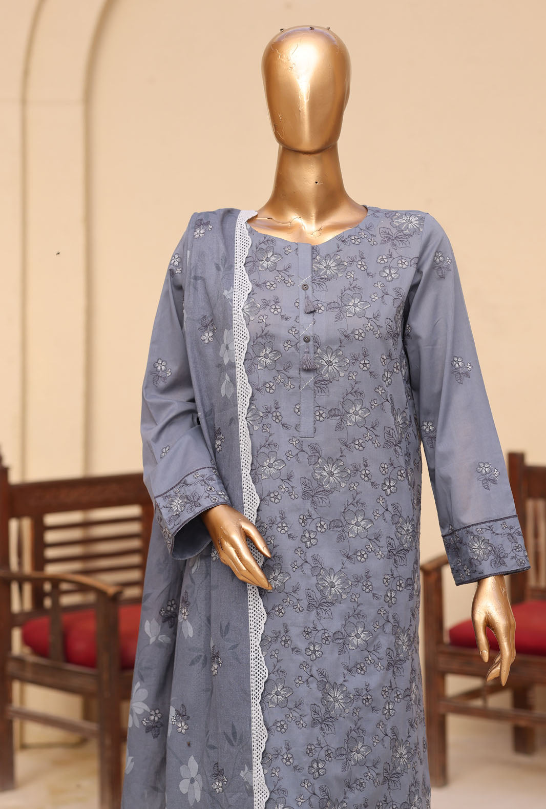 Meeras by HZ Textile Unstitched Embroidered Lawn 3 piece Suit MPE-1082 - Casual Collection