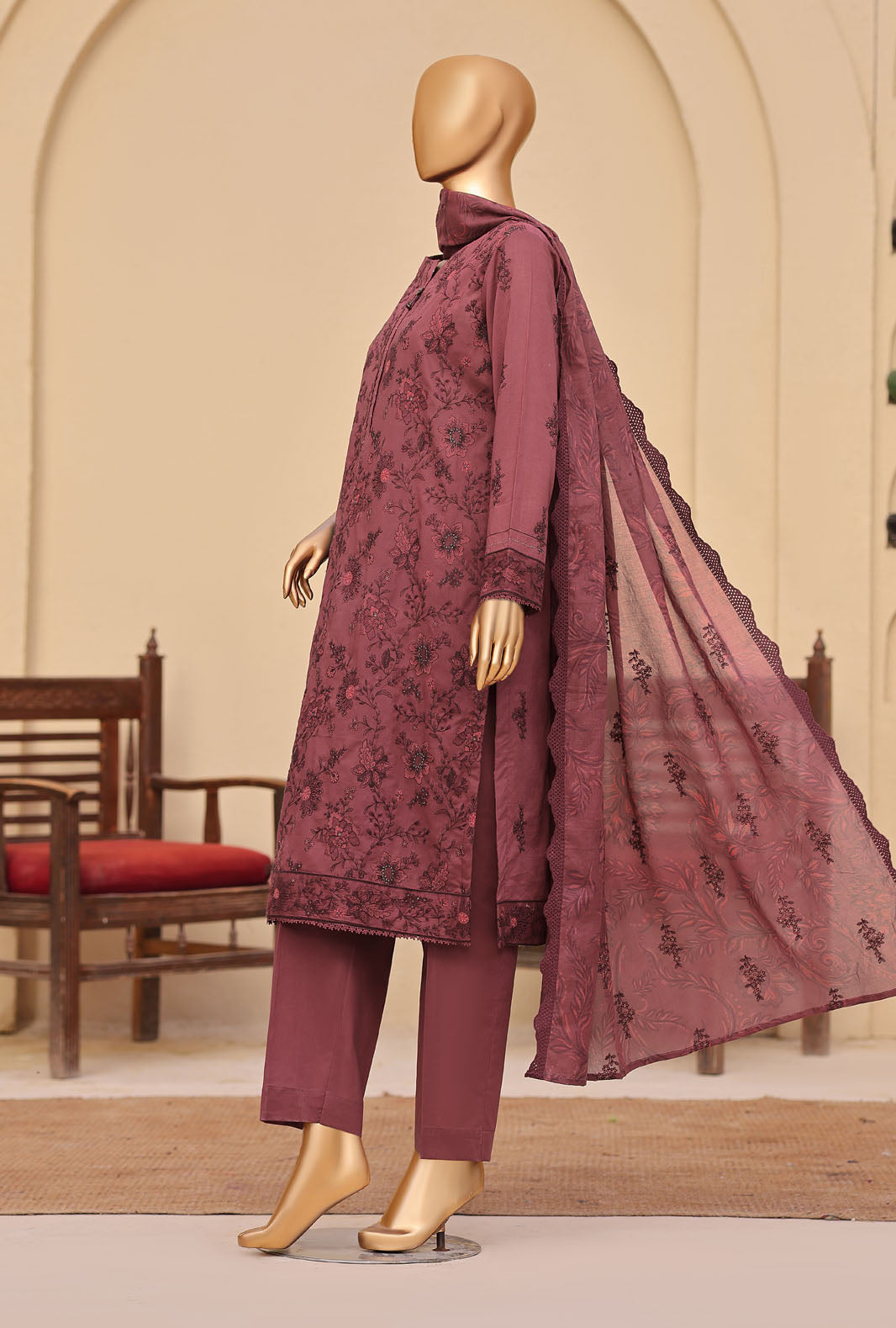 Meeras by HZ Textile Unstitched Embroidered Lawn 3 piece Suit MPE-1084 - Casual Collection