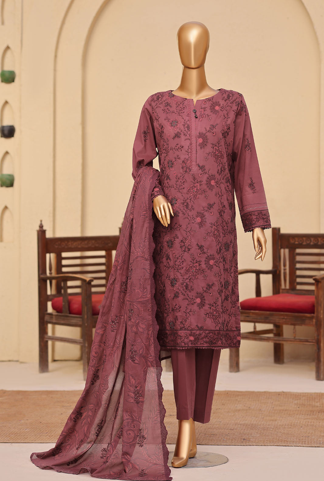 Meeras by HZ Textile Unstitched Embroidered Lawn 3 piece Suit MPE-1084 - Casual Collection