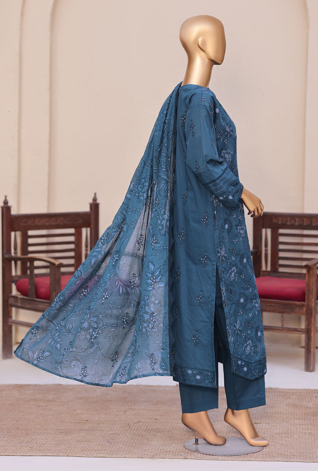 Meeras by HZ Textile Unstitched Embroidered Lawn 3 piece Suit MPE-1085 - Casual Collection