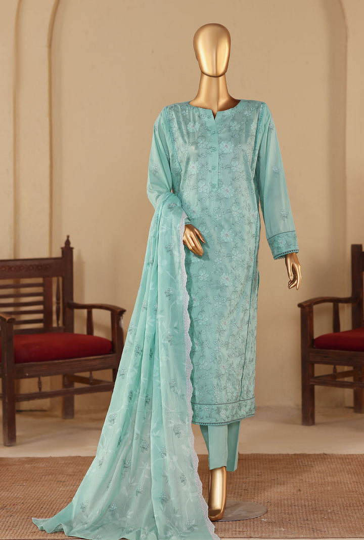 Meeras by HZ Textile Unstitched Embroidered Lawn 3 piece Suit MPE-1086 - Casual Collection