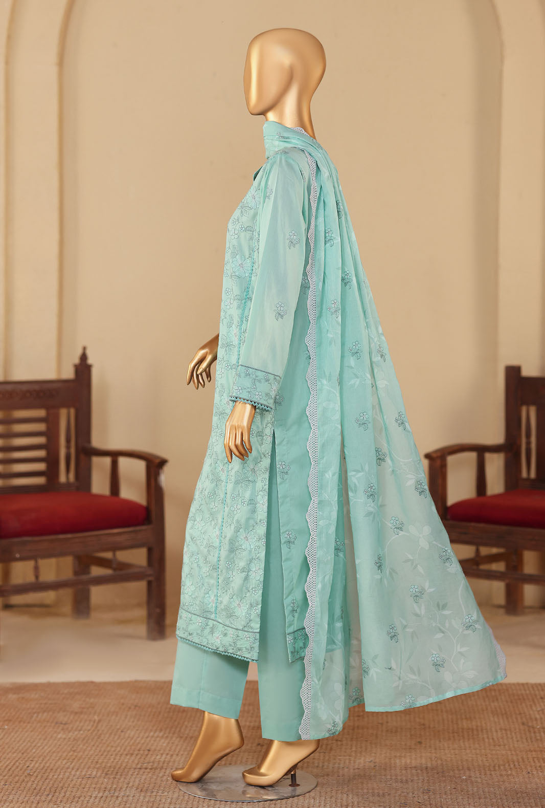 Meeras by HZ Textile Unstitched Embroidered Lawn 3 piece Suit MPE-1086 - Casual Collection