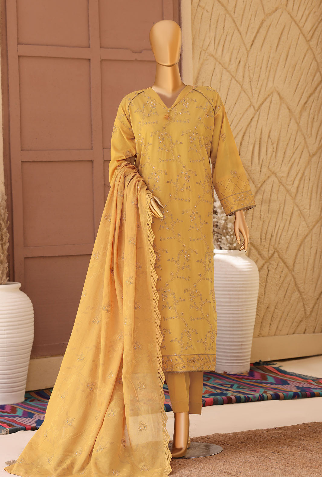 Meeras by HZ Textile Unstitched Embroidered Lawn 3 piece Suit MPE-1088 - Casual Collection