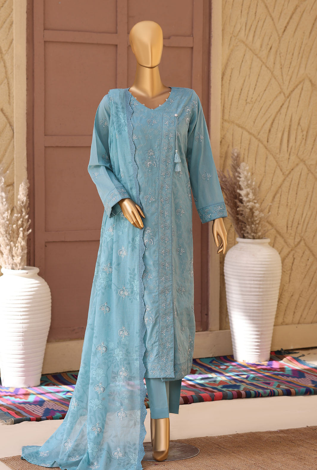 Meeras by HZ Textile Unstitched Embroidered Lawn 3 piece Suit MPE-1089 - Casual Collection