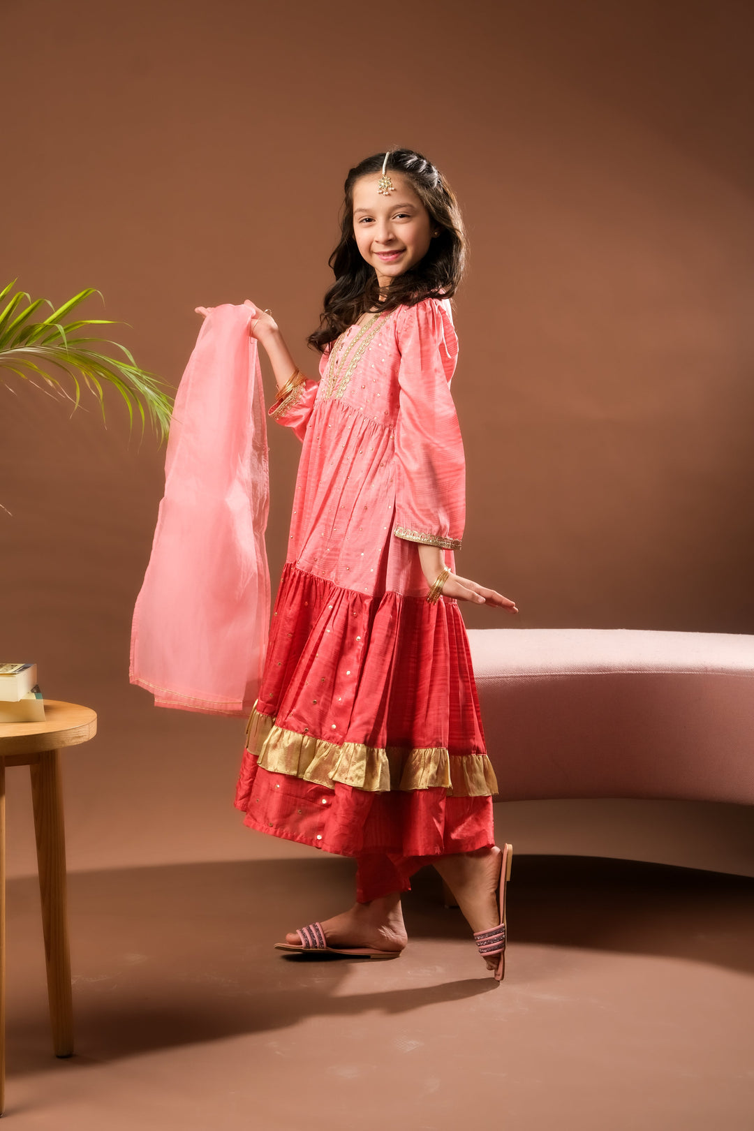 Senorita Girls RTW Embossed Silk 3 Piece Suit KDD-03220 Eid Collection