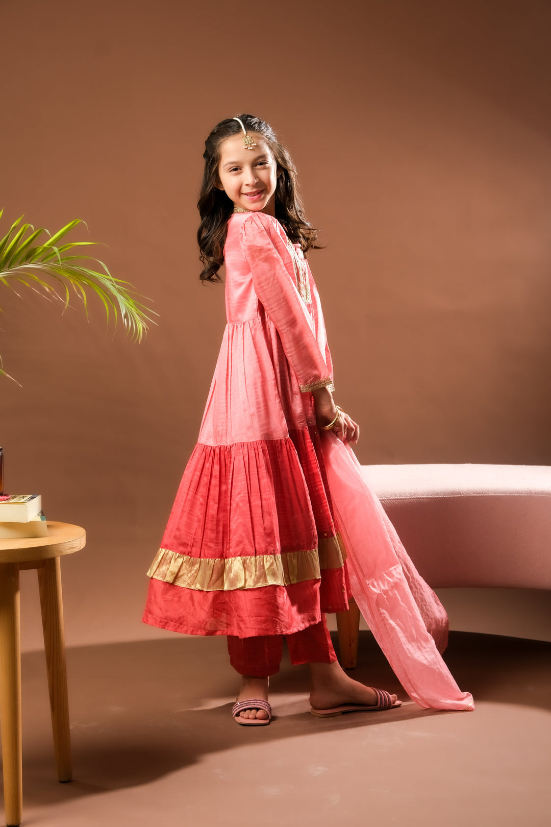 Senorita Girls RTW Embossed Silk 3 Piece Suit KDD-03220 Eid Collection