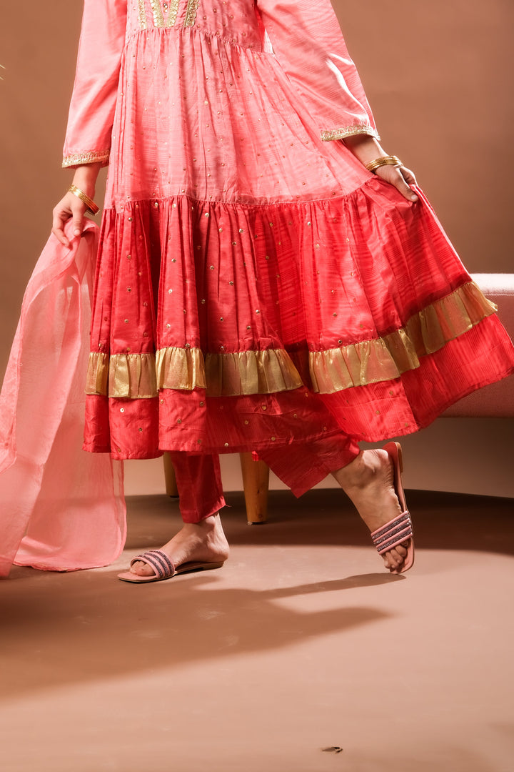 Senorita Girls RTW Embossed Silk 3 Piece Suit KDD-03220 Eid Collection