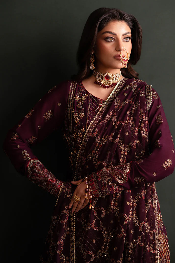 Nooresha by Emaan Adeel Embroidered Chiffon Suit Unstitched 3 Piece EA25NF Jenan - Formals Collection
