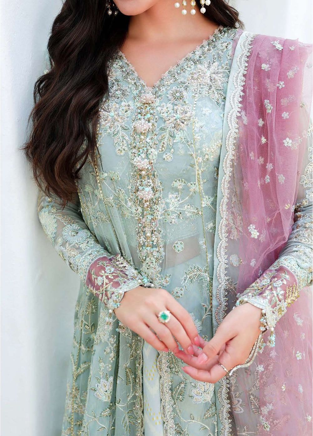 Bachelorette by Mushq Unstitched Embroidered Chiffon 3 Piece Suit MU26UBF Flirty Muse MUNCH260105 - Festive Collection