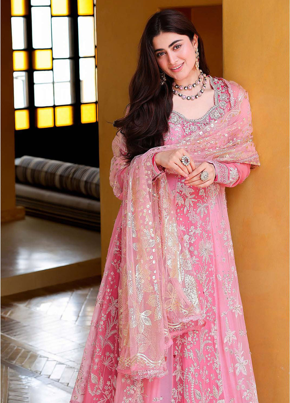 Bachelorette by Mushq Unstitched Embroidered Chiffon 3 Piece Suit MU26UBF Pink Promise MUNCH260107 - Festive Collection