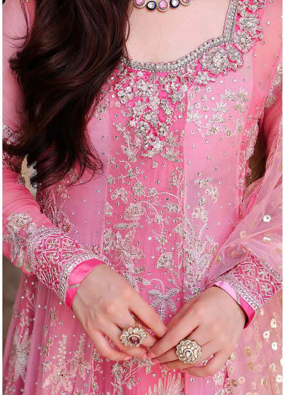 Bachelorette by Mushq Unstitched Embroidered Chiffon 3 Piece Suit MU26UBF Pink Promise MUNCH260107 - Festive Collection