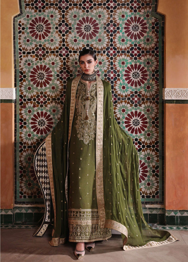 Nuvera Hemline by Mushq Unstitched Embroidered Raw Silk 3 Piece Suit MU26UNH Celestia Crown MUNES260203 - Festive Collection