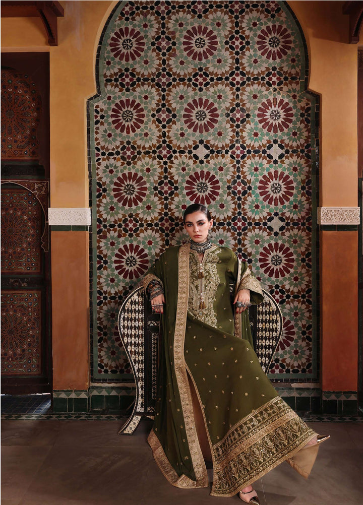Nuvera Hemline by Mushq Unstitched Embroidered Raw Silk 3 Piece Suit MU26UNH Celestia Crown MUNES260203 - Festive Collection