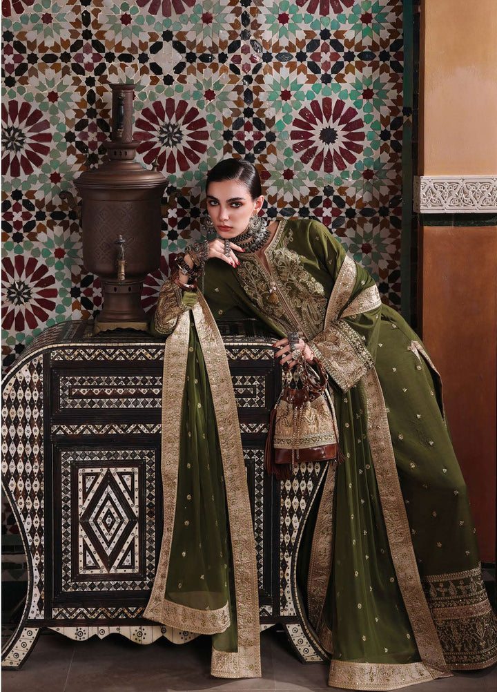 Nuvera Hemline by Mushq Unstitched Embroidered Raw Silk 3 Piece Suit MU26UNH Celestia Crown MUNES260203 - Festive Collection