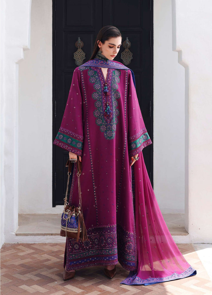 Nuvera Hemline by Mushq Unstitched Embroidered Raw Silk 3 Piece Suit MU26UNH Reina Rouge MUNES260204 - Festive Collection
