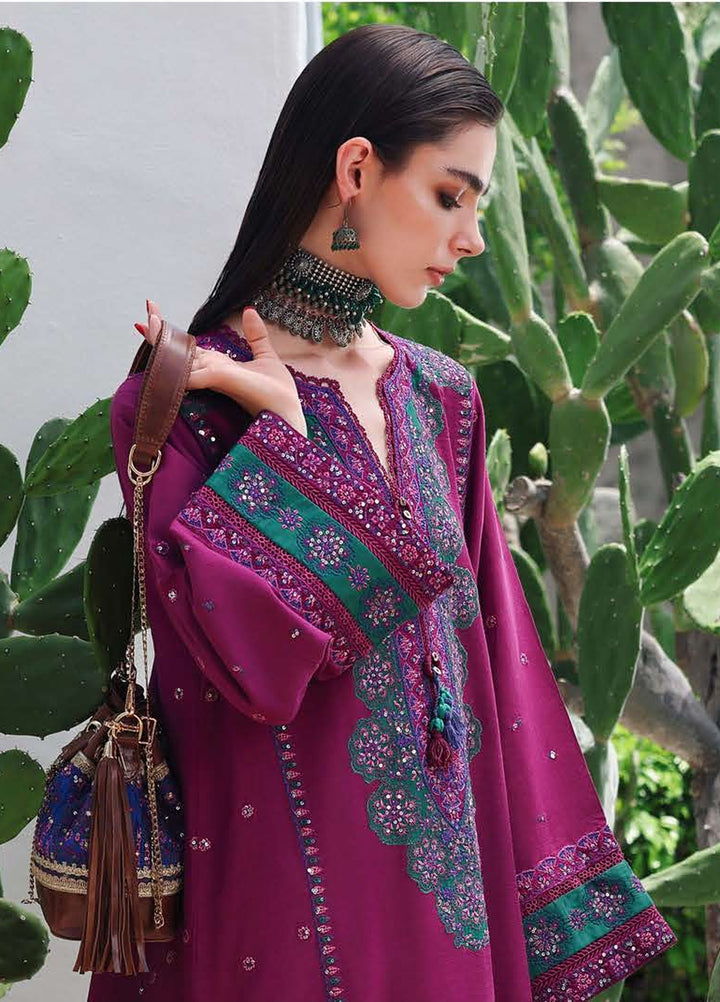 Nuvera Hemline by Mushq Unstitched Embroidered Raw Silk 3 Piece Suit MU26UNH Reina Rouge MUNES260204 - Festive Collection
