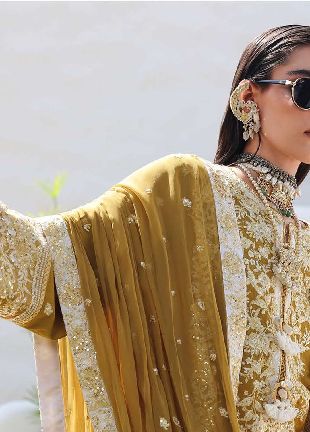 Nuvera Hemline by Mushq Unstitched Embroidered Raw Silk 3 Piece Suit MU26UNH Rosalie Crown MUNES260207 - Festive Collection