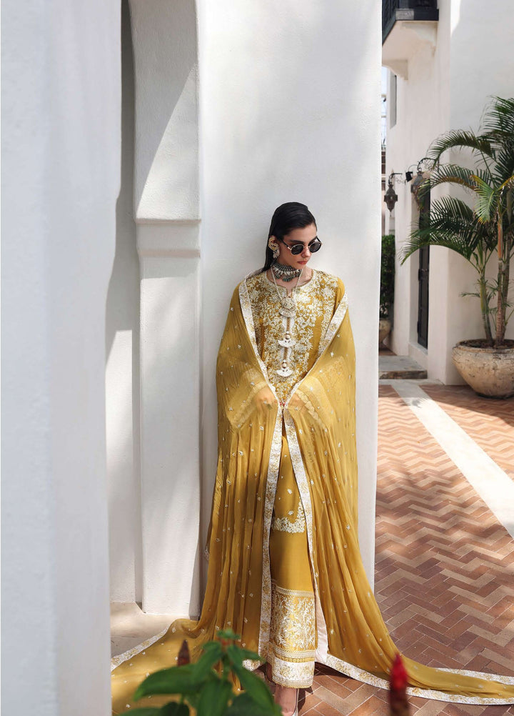 Nuvera Hemline by Mushq Unstitched Embroidered Raw Silk 3 Piece Suit MU26UNH Rosalie Crown MUNES260207 - Festive Collection