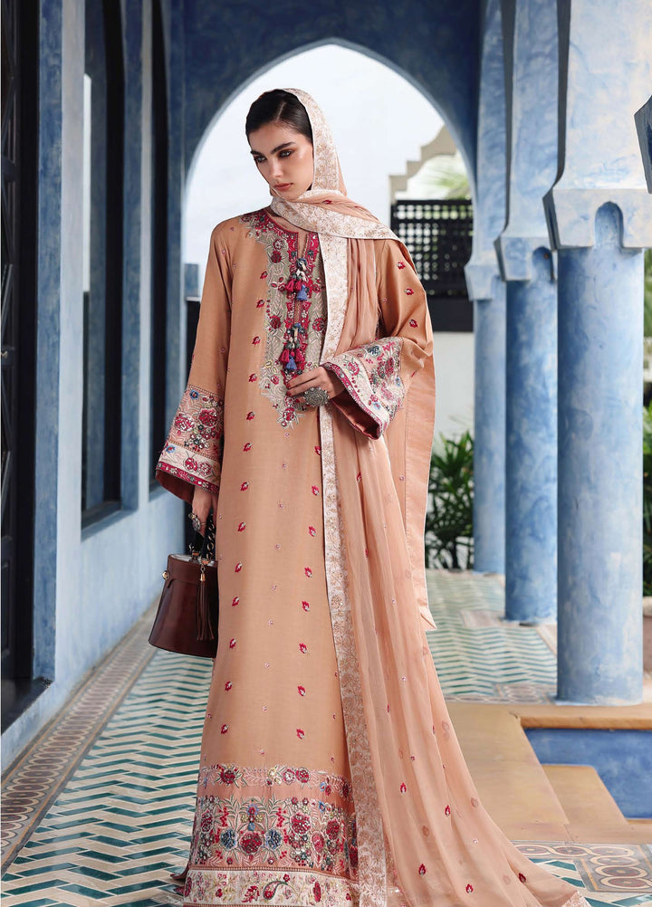 Nuvera Hemline by Mushq Unstitched Embroidered Raw Silk 3 Piece Suit MU26UNH Belladona Royale MUNES260209 - Festive Collection
