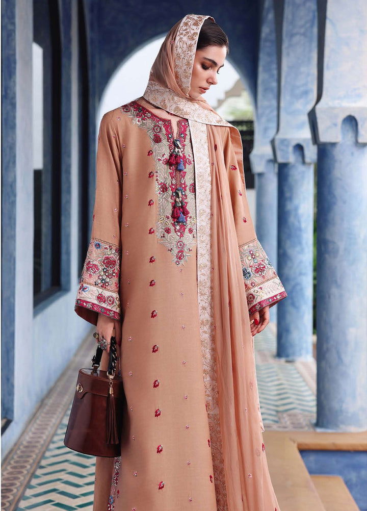 Nuvera Hemline by Mushq Unstitched Embroidered Raw Silk 3 Piece Suit MU26UNH Belladona Royale MUNES260209 - Festive Collection
