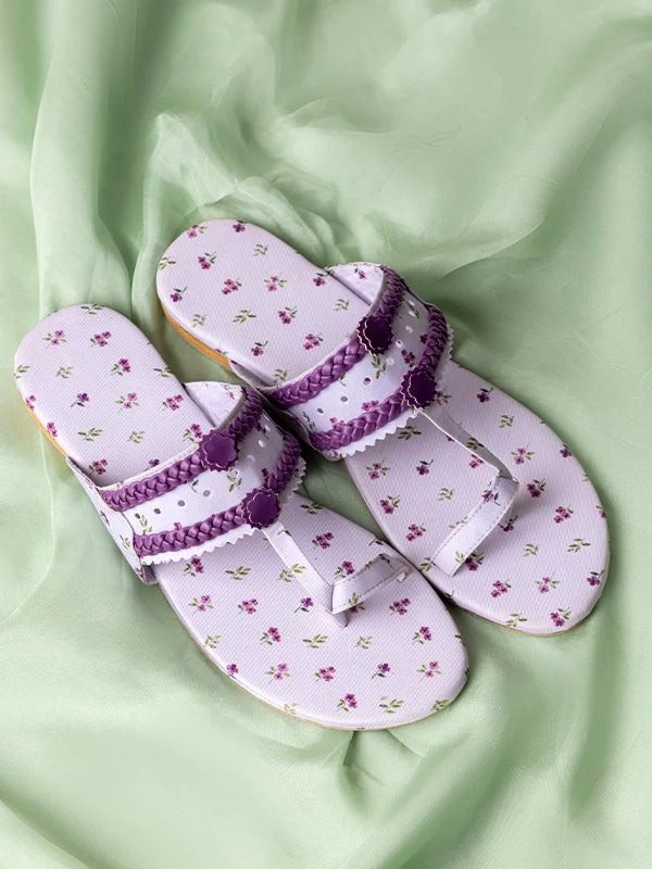 Maa aur Mai by TJK Designs Printed Footwear Shehnai Kholapuri - Casual Collection