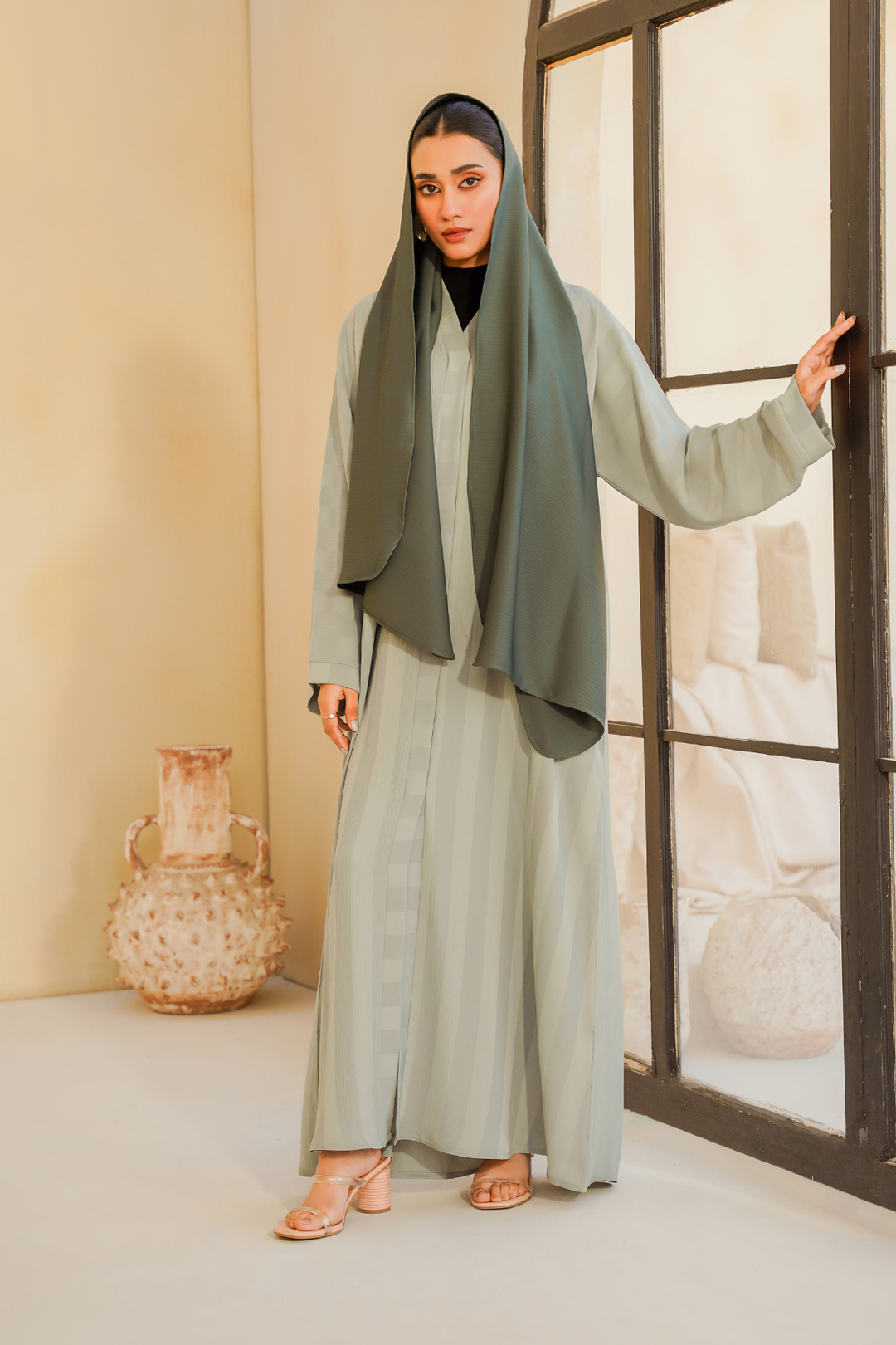 Divinely Crafted Abaya Casual Crepe 1 Piece Myra Abaya | Buttoned Up