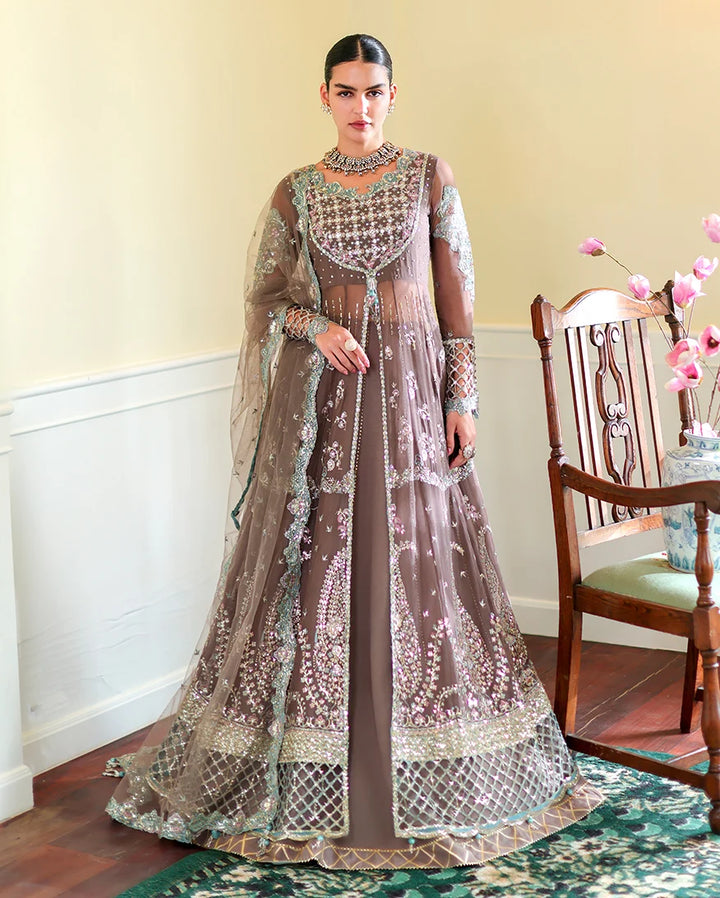 Whispers of Grace by Roheenaz Unstitched Embroidered Chiffon 3 Piece Suit RN26UWG Maeve RUNCH260203 - Wedding Collection