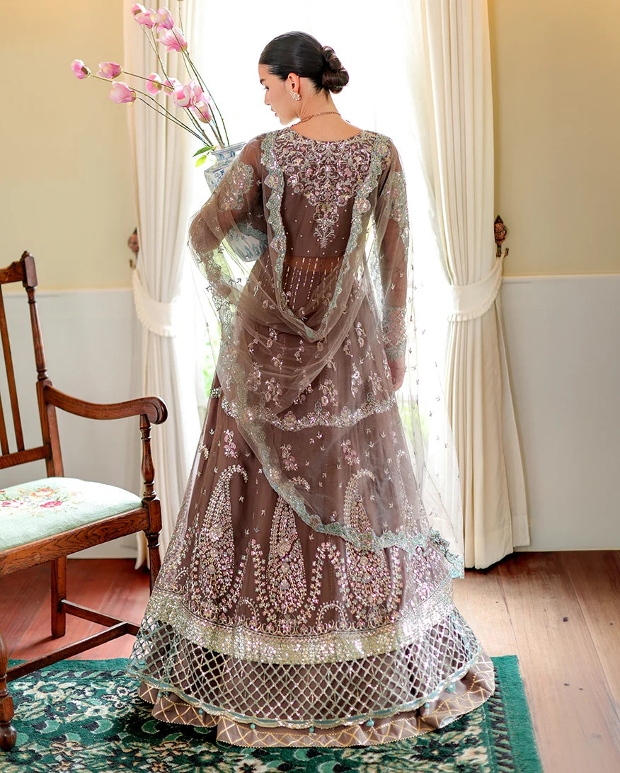 Whispers of Grace by Roheenaz Unstitched Embroidered Chiffon 3 Piece Suit RN26UWG Maeve RUNCH260203 - Wedding Collection