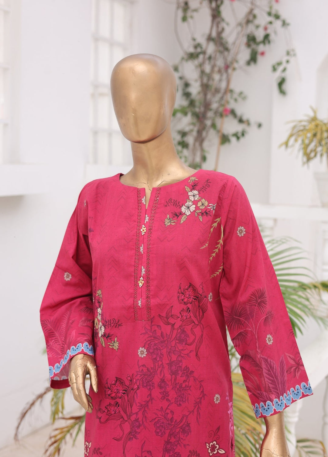 Suntex Fabrics Women RTW Printed Lawn 2 Piece Suit Magenta - Casual Collection