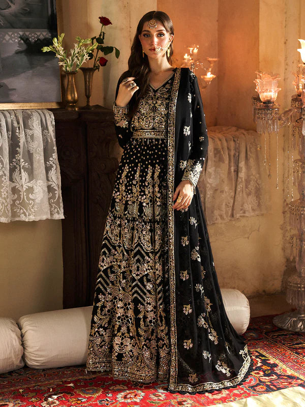 Mahnur Embroidered Organza Suits Unstitched 3 Piece D-08 Zinia - Formals Collection