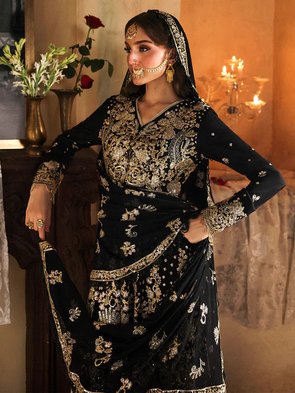 Mahnur Embroidered Organza Suits Unstitched 3 Piece D-08 Zinia - Formals Collection