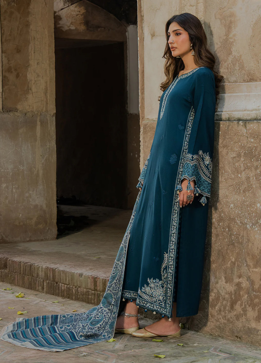 Nooraniyat by Izel Embroidered wool Suits Unstitched 3 Piece IZ25NW Mahpara - Winter Collection