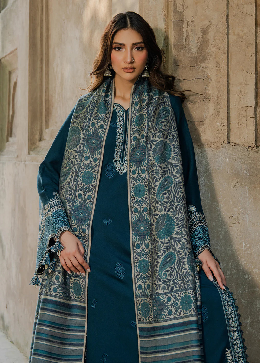 Nooraniyat by Izel Embroidered wool Suits Unstitched 3 Piece IZ25NW Mahpara - Winter Collection