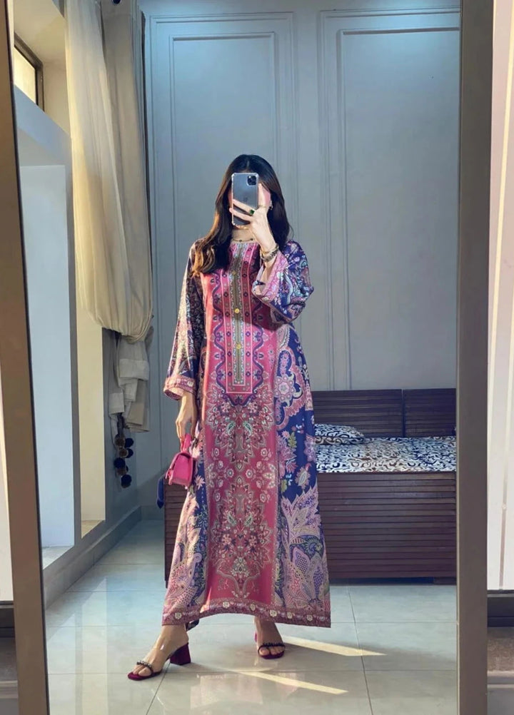 Mataish Women RTW Printed Crepe 1 Piece Suit Majestic Luxe Long Shirt - Festive Collection