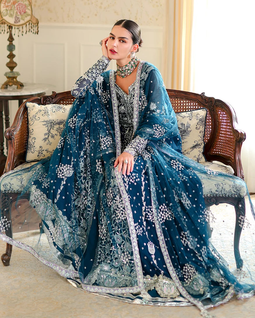 Whispers of Grace by Roheenaz Unstitched Embroidered Chiffon 3 Piece Suit RN26UWG Marcella RUNCH260202 - Wedding Collection