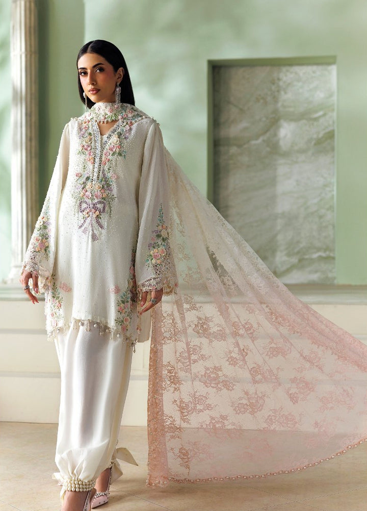 Soiree by Maria B Unstitched Embroidered Tusser Silk 3 Piece Suit MB26US D2 - Festive Collection