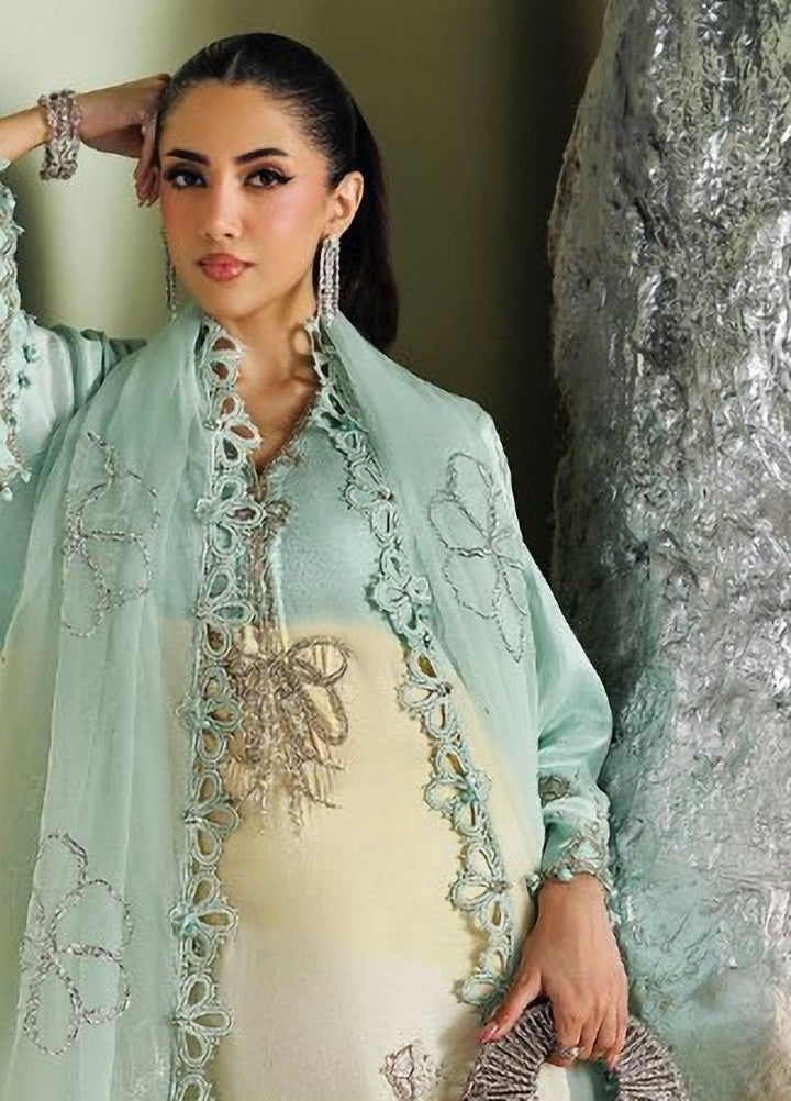 Soiree by Maria B Unstitched Embroidered Raw Silk 3 Piece Suit MB26US D7 - Festive Collection