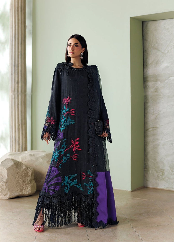 Soiree by Maria B Unstitched Embroidered Raw Silk 3 Piece Suit MB26US D8 - Festive Collection