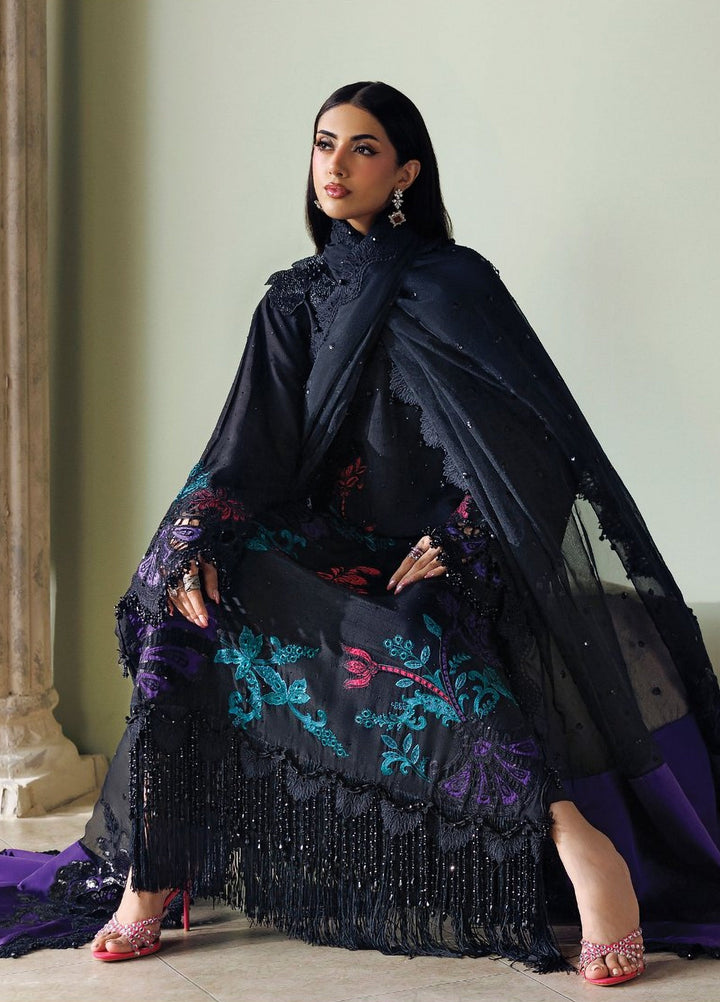 Soiree by Maria B Unstitched Embroidered Raw Silk 3 Piece Suit MB26US D8 - Festive Collection