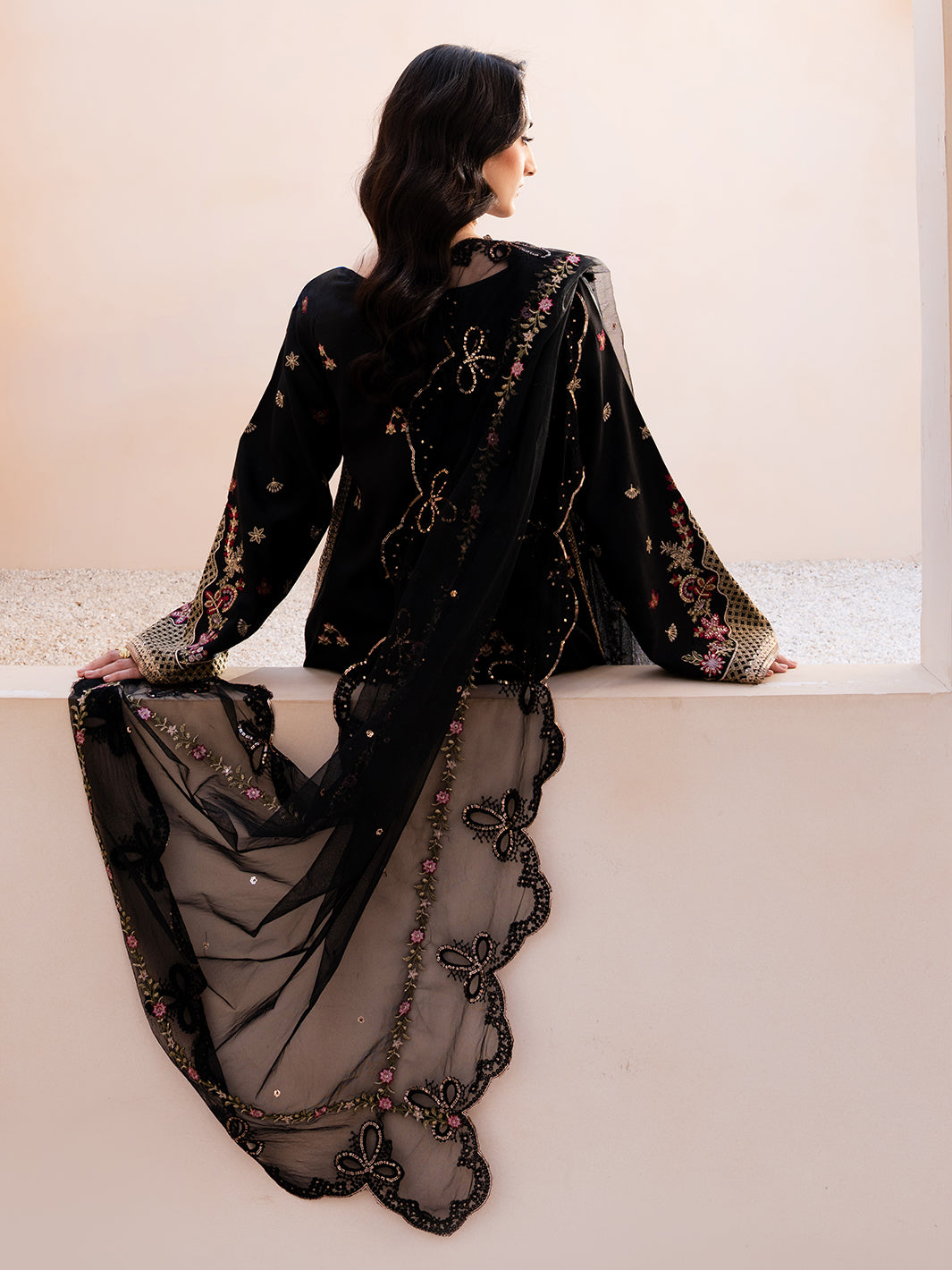 Le Tresor by Izel Pret Embroidered Velvet 3 Piece Suit Marive - Festive Collection
