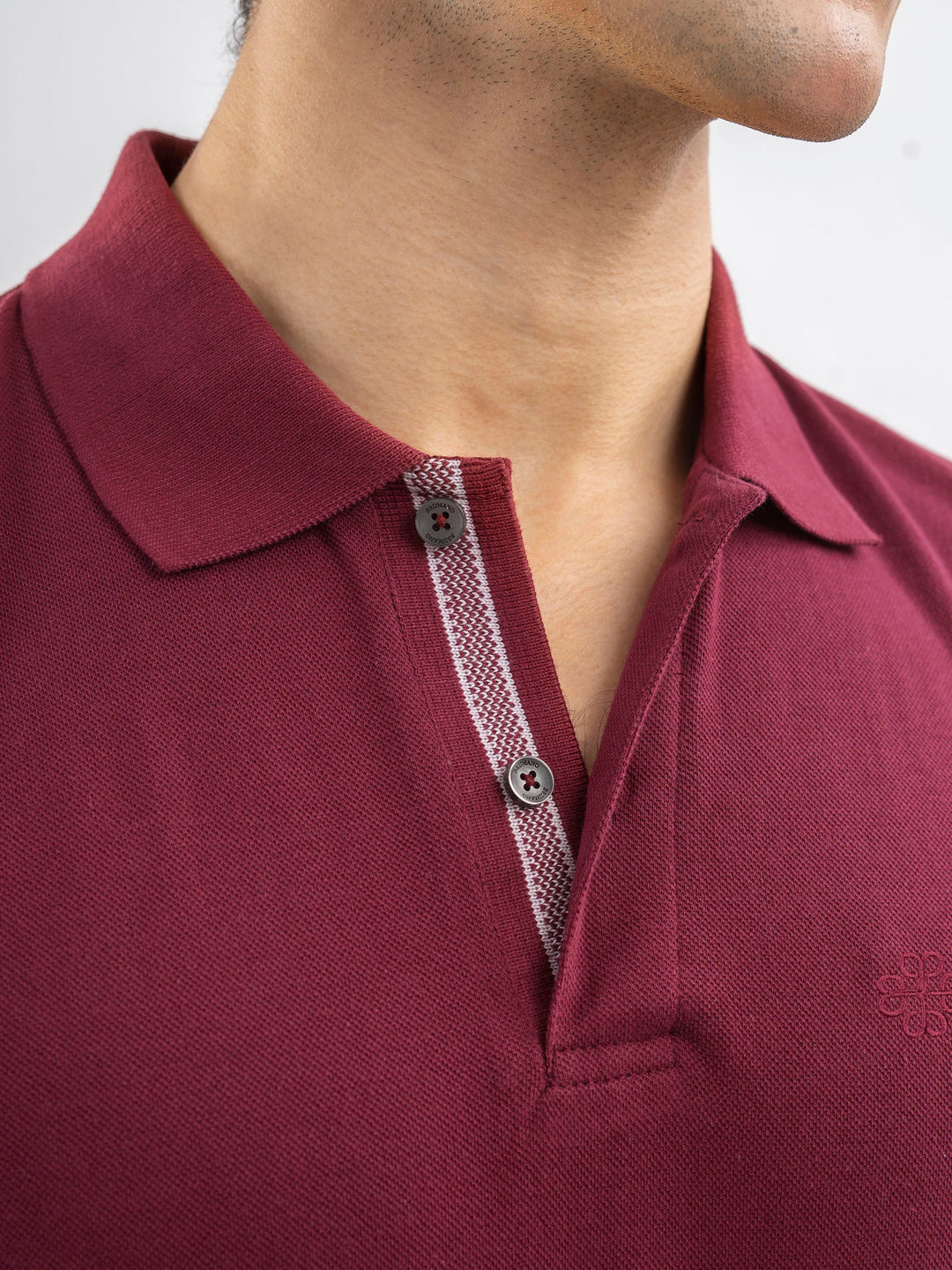 Brumano  Solids Cotton Polo Maroon 100% Cotton Pique Polo