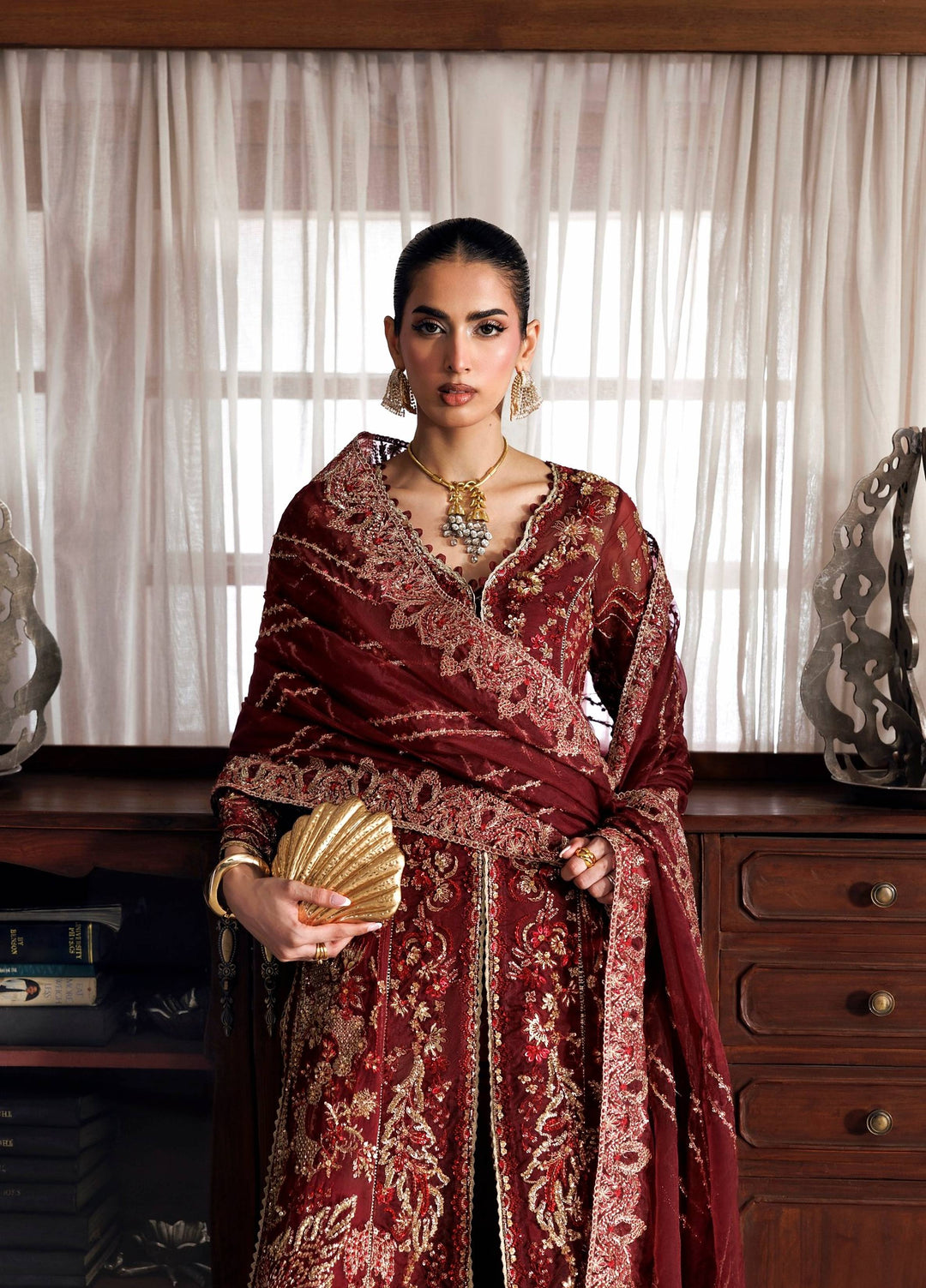 Marwa by Maryam Hussain Unstitched Embroidered Organza 3 Piece Suit Mehrosh - Wedding Collection
